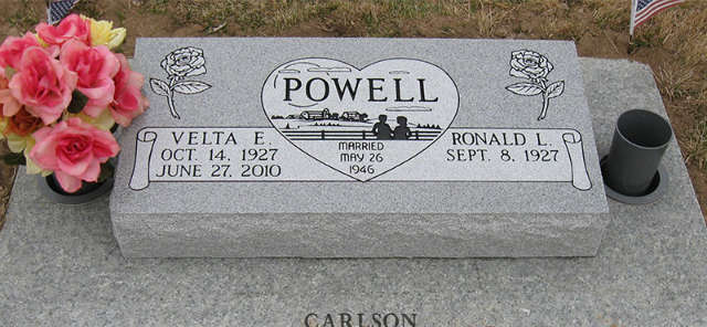 BV001: Bluestone Custom Designed Bevel Headstones for the Powell family