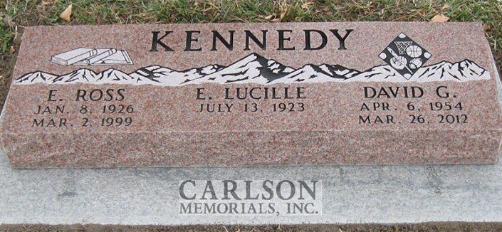 BV041: Morning Rose Stone Custom Designed Bevel Headstones for the Kennedy family