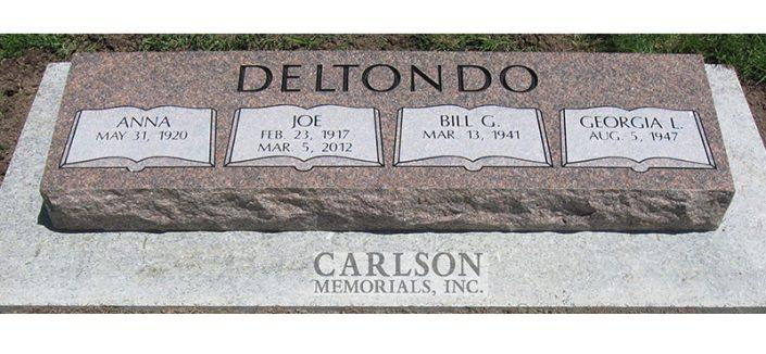BV043: Canyon Rose Stone Custom Designed Bevel Headstones for the Deltondo family