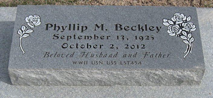 BV077: Bluestone Custom Designed Bevel Headstones for the Beckley family