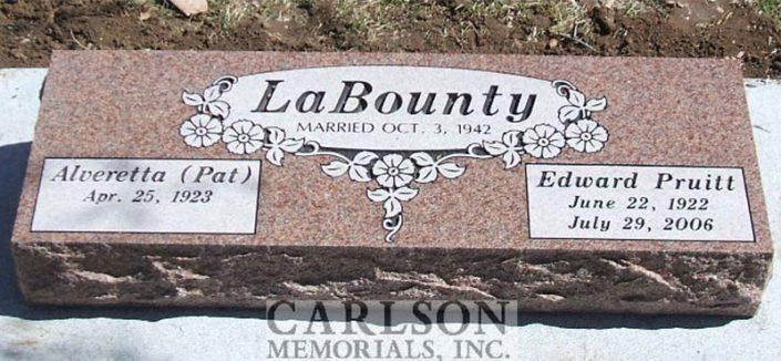 BV090: Morning Rose Stone Custom Designed Bevel Headstones for the LaBounty family