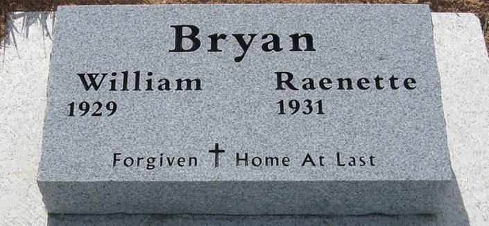 BV114: Bluestone Custom Designed Bevel Headstones for the Bryan family