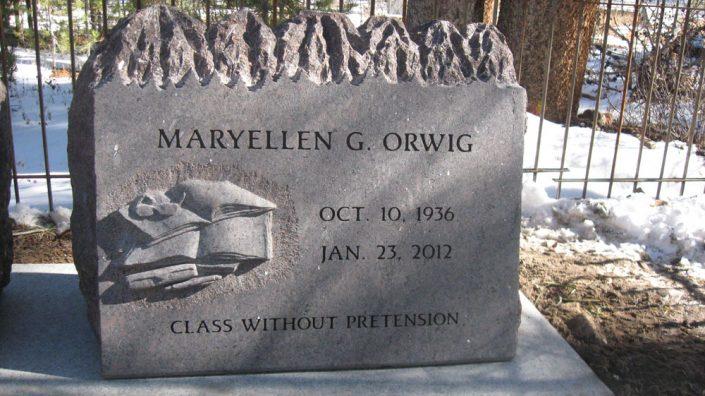 custom engraved headstone for the Orwig family