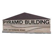 custom designed stone sign for the Pyramid Building