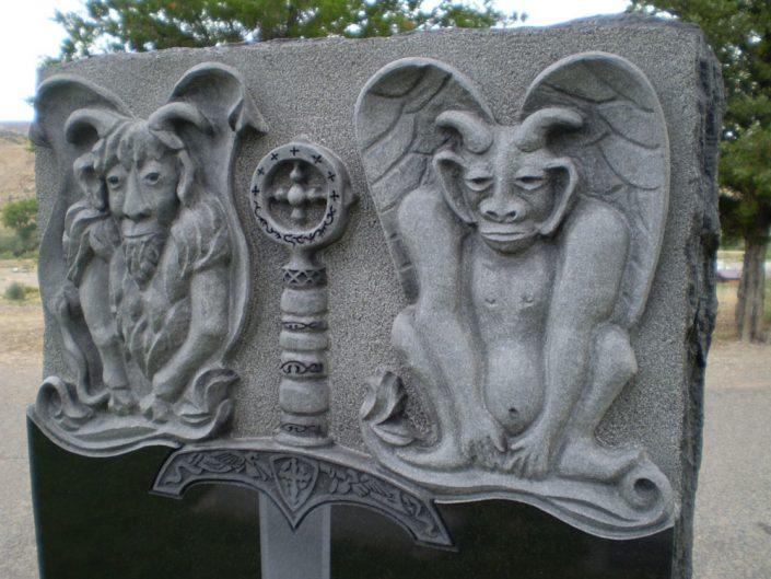 custom engraved gargoyles in stone