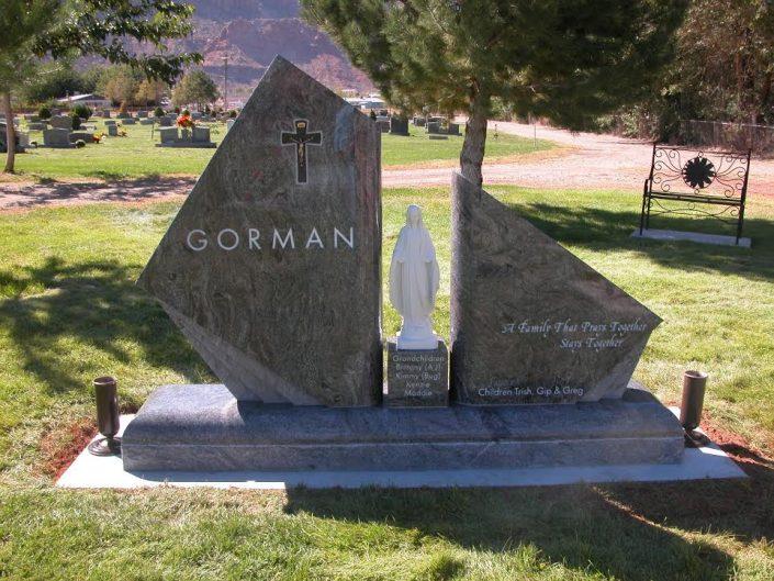 Bronze Memorials Tablet Headstone for the Gorman family