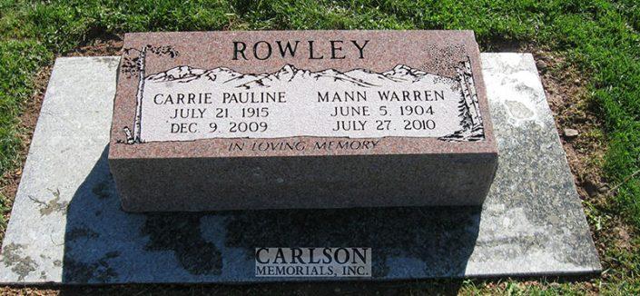 BV124: Morning Rose Stone Custom Designed Bevel Headstones for the Rowley family