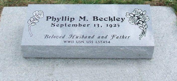 BV136: Bluestone Custom Designed Bevel Headstones for Phyllip Beckley