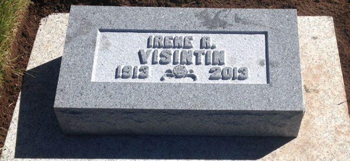 BV145: Bluestone Custom Designed Bevel Headstones for the Visintin family