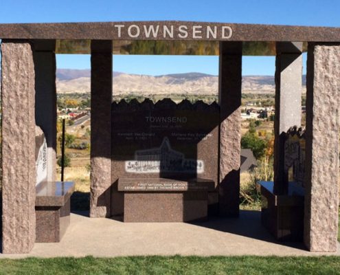 custom designed memorial benches for the Townsend family